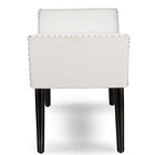 Baxton Studio Tamblin Modern and Contemporary White Faux Leather Upholstered Large Ottoman Seating Bench