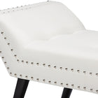 Baxton Studio Tamblin Modern and Contemporary White Faux Leather Upholstered Large Ottoman Seating Bench