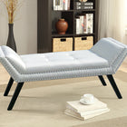 Baxton Studio Tamblin Modern and Contemporary White Faux Leather Upholstered Large Ottoman Seating Bench