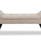 Baxton Studio Tamblin Mid-century Modern Retro Beige Linen Fabric Upholstered Grid-Tufting 50-Inch Bench