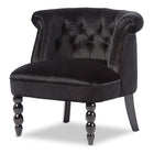 Baxton Studio Flax Victorian Style Contemporary Black Velvet Fabric Upholstered Vanity Accent Chair
