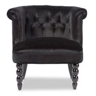 Baxton Studio Flax Victorian Style Contemporary Black Velvet Fabric Upholstered Vanity Accent Chair