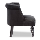 Baxton Studio Flax Victorian Style Contemporary Black Velvet Fabric Upholstered Vanity Accent Chair