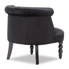 Baxton Studio Flax Victorian Style Contemporary Black Velvet Fabric Upholstered Vanity Accent Chair