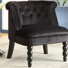 Baxton Studio Flax Victorian Style Contemporary Black Velvet Fabric Upholstered Vanity Accent Chair