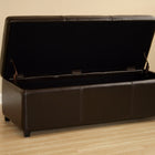 Baxton Studio Dark Brown Faux Leather Storage Bench Ottoman with Stitching