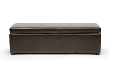 Baxton Studio Dennehy Dark Brown Modern Ottoman