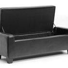 Baxton Studio Manchester Black Ottoman