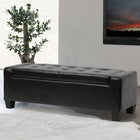 Baxton Studio Manchester Black Ottoman