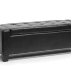 Baxton Studio Manchester Black Ottoman
