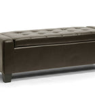 Baxton Studio Manchester Dark Brown Ottoman