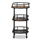 Baxton Studio Bristol Rustic Industrial Style Metal and Wood Mobile Serving Cart