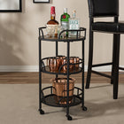 Baxton Studio Bristol Rustic Industrial Style Metal and Wood Mobile Serving Cart