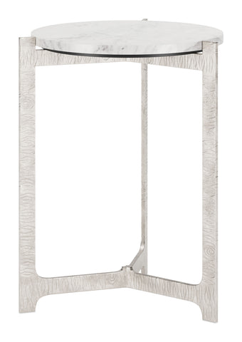 Zuo Barmas Side Table White & Silver