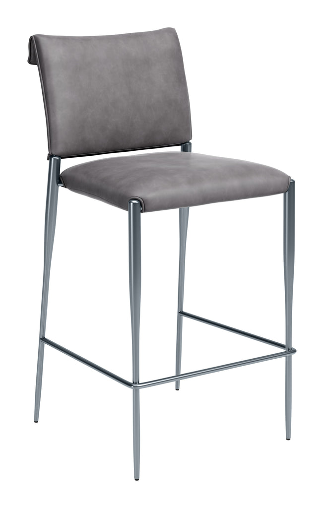 Zuo Freesia Barstool (Set of 2) Charcoal Gray