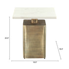 Zuo Nyra Side Table White & Brass