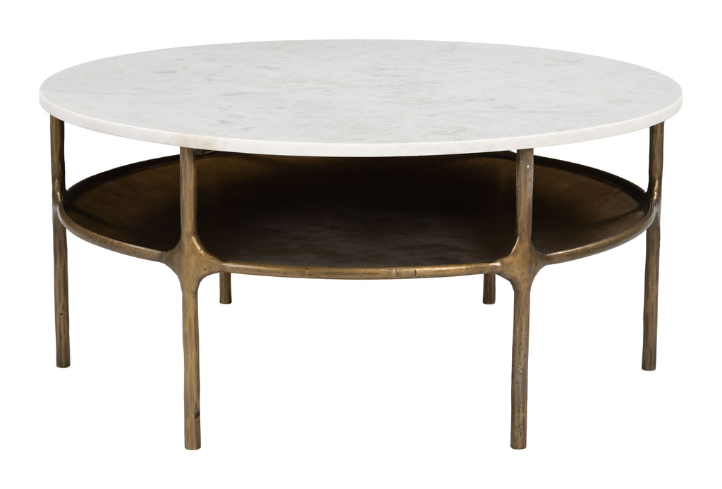 Zuo Bild Coffee Table White & Brass