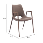 Zuo Desi Dining Chair (Set of 2) Brown & Walnut