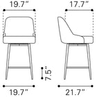 Zuo Keppel Swivel Counter Stool Black & Bronze
