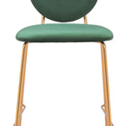 Zuo Odessa Counter Stool (Set of 2) Green & Gold