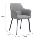 Zuo Adage Dining Chair (Set of 2) Gray
