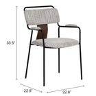 Zuo Couva Dining Chair (Set of 2) Gray Tweed