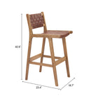 Zuo Feder Barstool (Set of 2) Brown
