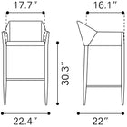 Zuo Andover Barstool Beige
