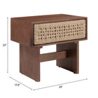 Zuo Amaria Nightstand Natural & Walnut