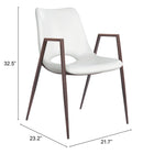 Zuo Desi Dining Chair (Set of 2) White & Walnut