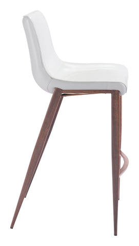Zuo Magnus Barstool (Set of 2) White & Walnut