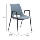Zuo Desi Dining Chair (Set of 2) Azure Gray
