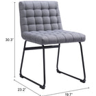 Zuo Pago Dining Chair (Set of 2) Gray
