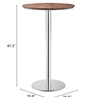 Zuo Bergen Bar Table Walnut