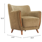 Zuo Hako Accent Chair Olive Green