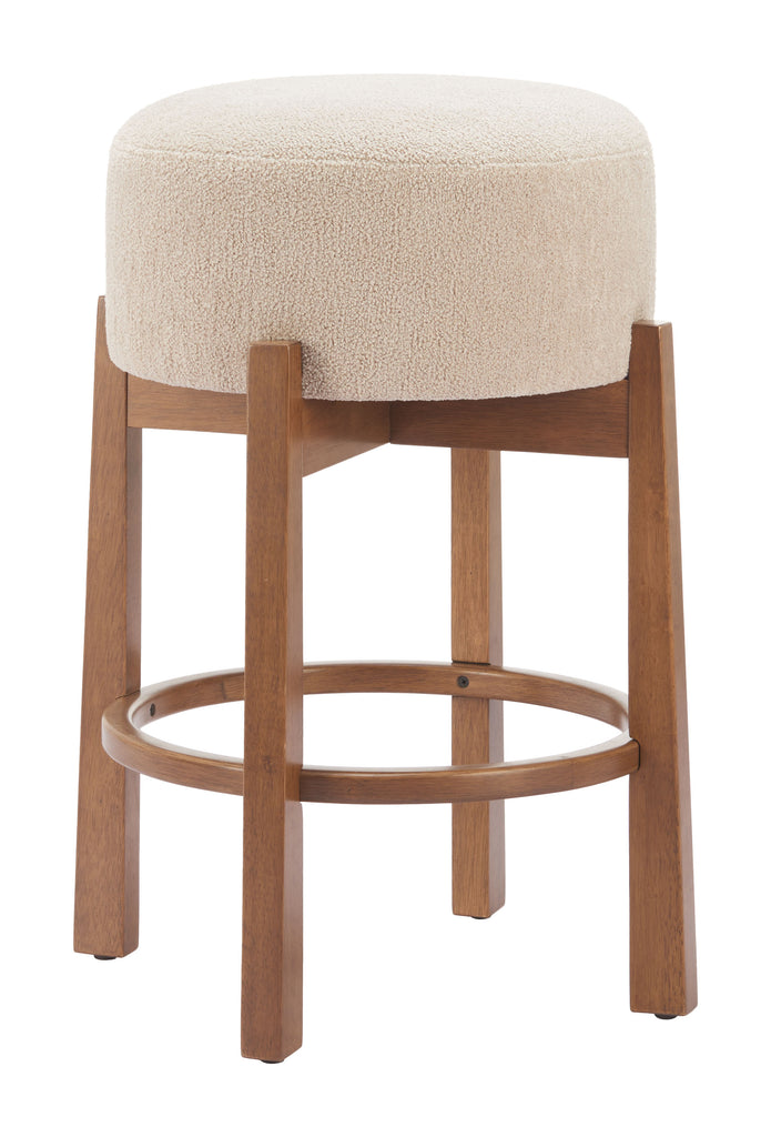 Zuo Nade Counter Stool (Set of 2) Beige & Walnut