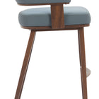 Zuo Poise Barstool Azure Gray & Walnut