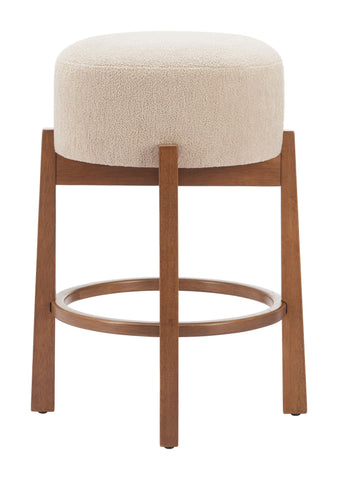 Zuo Nade Counter Stool (Set of 2) Beige & Walnut