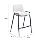 Zuo Desi Counter Stool (Set of 2) White