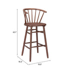 Zuo Stenger Barstool (Set of 2) Walnut