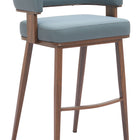 Zuo Poise Barstool Azure Gray & Walnut