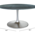 Zuo Metropolis Dining Table (60") Gray & Silver