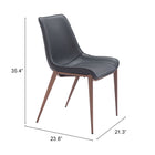 Zuo Magnus Dining Chair (Set of 2) Black & Walnut