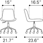 Zuo Byron Office Chair Gray