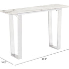 Zuo Atlas Console Table White & Silver