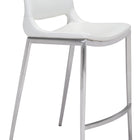 Zuo Ace Counter Stool (Set of 2) White & Silver