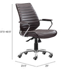 Zuo Enterprise Low Back Office Chair Espresso