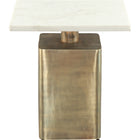 Zuo Nyra Side Table White & Brass