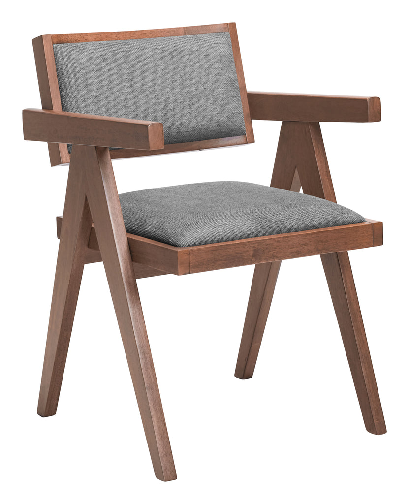 Zuo Delhi Dining Chair (Set of 2) Gray & Walnut