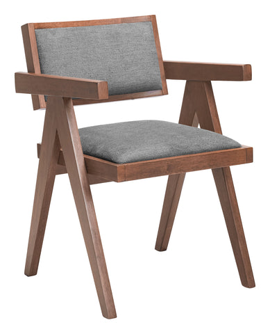 Zuo Delhi Dining Chair (Set of 2) Gray & Walnut